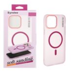 قاب اورجینال Syndee پشت مات MagSafe مدل Apple iPhone 13 Pro Max - سرخابی (پک دار)