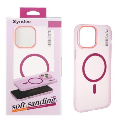 قاب اورجینال Syndee پشت مات MagSafe مدل Apple iPhone 13 Pro Max - سرخابی (پک دار)