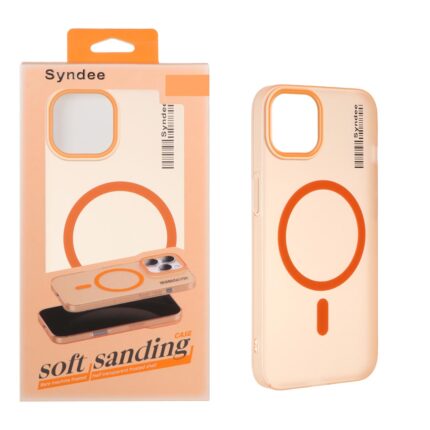 قاب اورجینال Syndee پشت مات MagSafe مدل Apple iPhone 13 / iPhone 14 - نارنجی (پک دار)