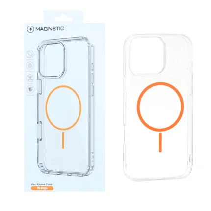 قاب اورجینال Magnetic دور ژله ای MagSafe مدل Apple iPhone 16 Pro Max - نارنجی (پک دار)