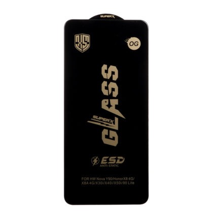 محافظ صفحه نمایش شیشه ای درجه یک Full Cover Super X OG - ESD OVOG مدل Xiaomi Redmi Note 12 4G / Redmi Note 12 5G / Poco X5 / Honor X8 / X8A / X10 / Realme 11 / Oppo A98 / Oppo A58