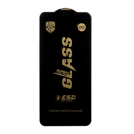 محافظ صفحه نمایش شیشه ای درجه یک Full Cover Super X OG - ESD OVOG مدل Huawei P30 Lite