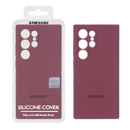 قاب سیلیکونی پاک کنی اورجینال Master Quality مدل Samsung Galaxy S24 Ultra - زرشکی (پک دار)