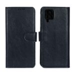 کیف موبایل چرمی مگنتی محافظ لنزدار Samsung Galaxy A12 / M12 / F12 - سرمه ای