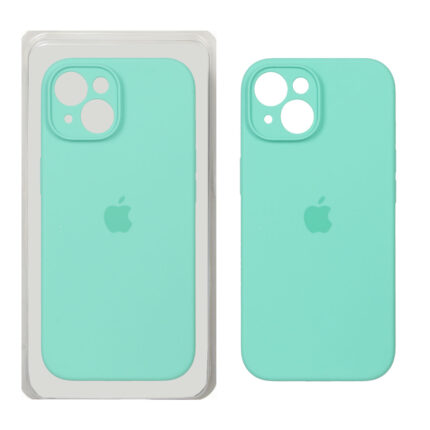 قاب سیلیکونی پاک کنی محافظ لنزدار اورجینال Apple iPhone 15 - سبز روشن (پک اصلی)