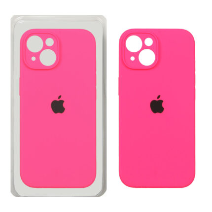 قاب سیلیکونی پاک کنی محافظ لنزدار اورجینال Apple iPhone 15 - صورتی فانتزی (پک اصلی)