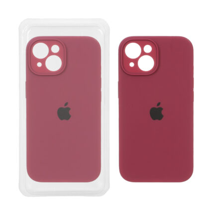 قاب سیلیکونی پاک کنی محافظ لنزدار اورجینال Apple iPhone 15 - آلبالویی (پک اصلی)