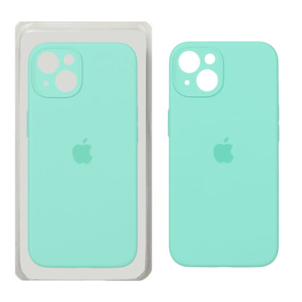 قاب سیلیکونی پاک کنی محافظ لنزدار اورجینال Apple iPhone 13 / iPhone 14 - سبز روشن (پک اصلی)