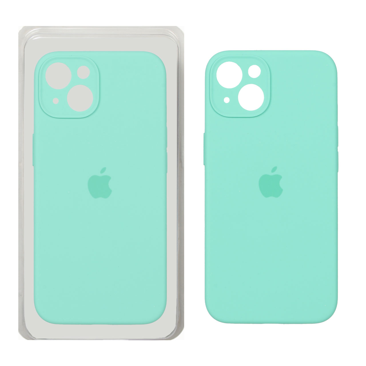 1411982 قاب سیلیکونی پاک کنی محافظ لنزدار اورجینال Apple iPhone 13 / iPhone 14 - سبز روشن (پک اصلی) - تصویر 1