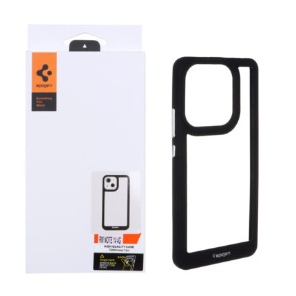 قاب اورجینال Spigen مدل Xiaomi Redmi Note 14 4G - شفاف مشکی