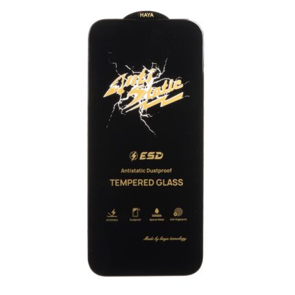 محافظ صفحه نمایش شیشه ای Full Cover Anti Static HAYA مدل Apple iPhone 16 / iPhone 15 / iPhone 14 Pro