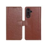 کیف موبایل چرمی مگنتی محافظ لنزدار Samsung Galaxy A56 / A36 - قهوه ای
