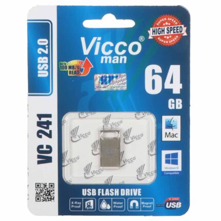 Vicco man VC241 S USB2.0 Flash Memory - 64GB - نقره ای