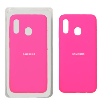 قاب سیلیکونی پاک کنی اورجینال Samsung Galaxy A30 / A20 - صورتی فانتزی (پک اصلی)