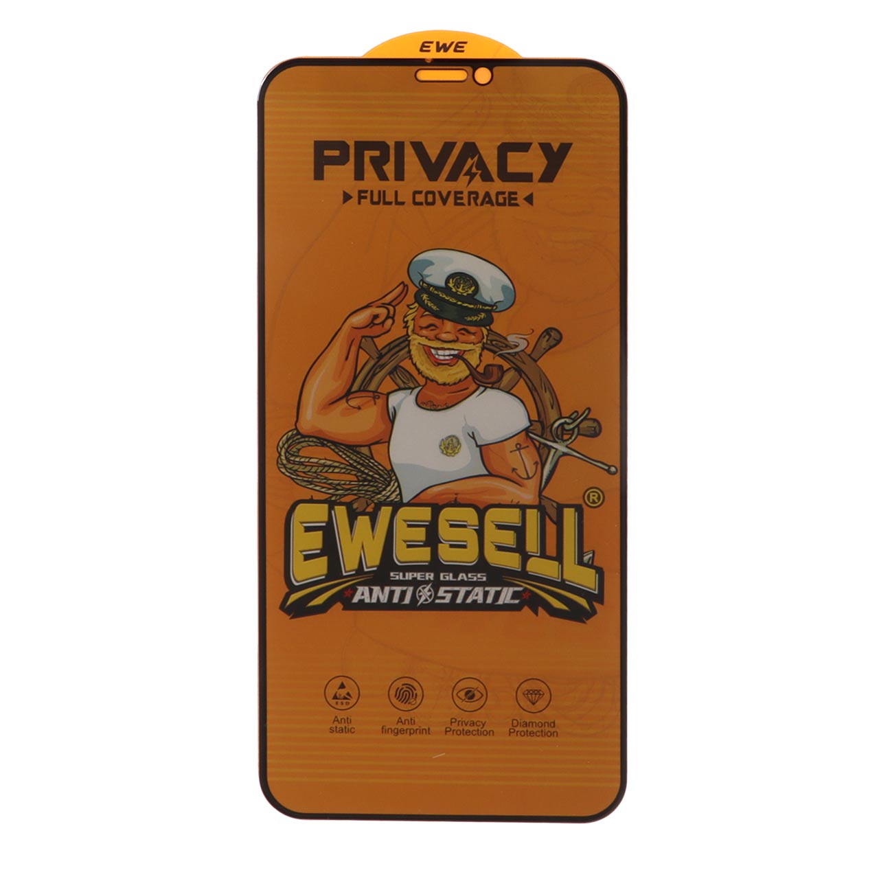 1453978 محافظ صفحه نمایش شیشه ای Full Cover Ewesell Anti Static Privacy مدل Apple iPhone 11 / iPhone XR - تصویر 1