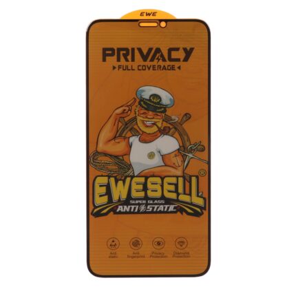 محافظ صفحه نمایش شیشه ای Full Cover Ewesell Anti Static Privacy مدل Apple iPhone 11 Pro / iPhone XS / iPhone X