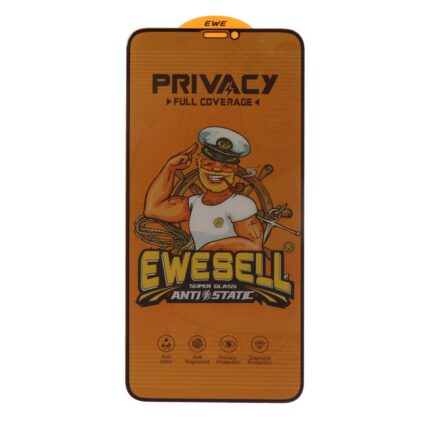 محافظ صفحه نمایش شیشه ای Full Cover Ewesell Anti Static Privacy مدل Apple iPhone 11 Pro Max / iPhone X Max / iPhone Xs Max