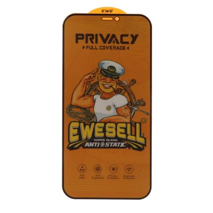محافظ صفحه نمایش شیشه ای Full Cover Ewesell Anti Static Privacy مدل Apple iPhone 12 / iPhone 12 Pro