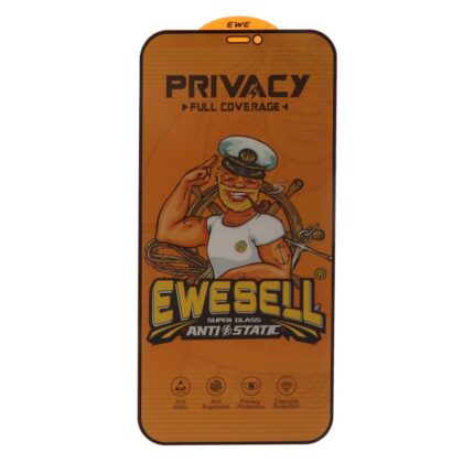 محافظ صفحه نمایش شیشه ای Full Cover Ewesell Anti Static Privacy مدل Apple iPhone 12 Pro Max