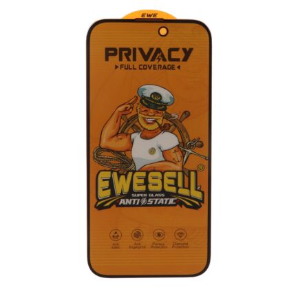 محافظ صفحه نمایش شیشه ای Full Cover Ewesell Anti Static Privacy مدل Apple iPhone 16 / iPhone 15 / iPhone 14 Pro