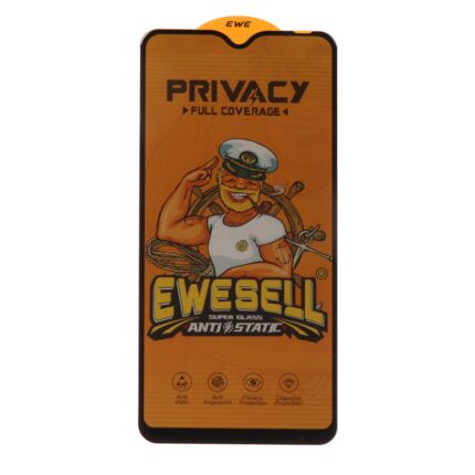 محافظ صفحه نمایش شیشه ای Full Cover Ewesell Anti Static Privacy مدل Samsung Galaxy A10 / A10s / M10 / M20 / M01s