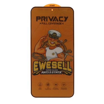 محافظ صفحه نمایش شیشه ای Full Cover Ewesell Anti Static Privacy مدل Samsung Galaxy A27 / A35 / A55