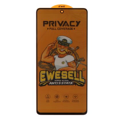 محافظ صفحه نمایش شیشه ای Full Cover Ewesell Anti Static Privacy مدل Samsung Galaxy A51 / A52 / A53 / M31s / S20 fe