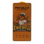 محافظ صفحه نمایش شیشه ای Full Cover Ewesell Anti Static Privacy مدل Samsung Galaxy A71 / A72 / A73 / M51 / M52 / M53 / M54 / M62 / Note 12 Pro 5G / Note 12 Pro Plus / Poco X5 Pro / Poco F5