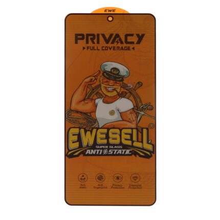 محافظ صفحه نمایش شیشه ای Full Cover Ewesell Anti Static Privacy مدل Xiaomi Redmi Note 13 4G / Poco M7 Pro 5G
