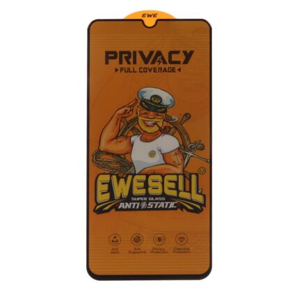 محافظ صفحه نمایش شیشه ای Full Cover Ewesell Anti Static Privacy مدل Xiaomi Redmi Note 8 / Redmi 8 / Redmi 8a
