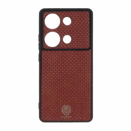 قاب طرح چرم حصیری Golden lion مدل Xiaomi Redmi Note 14S / Note 13 Pro 4G / Poco M6 Pro 4G - قهوه ای