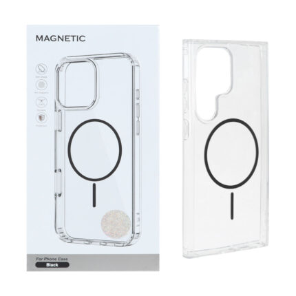 قاب اورجینال Magnetic دور ژله ای MagSafe مدل Samsung Galaxy S24 Ultra - مشکی (پک دار)