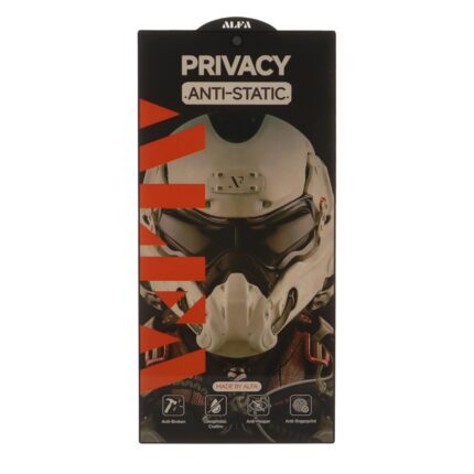 محافظ صفحه نمایش شیشه ای Full Cover ALFA Anti Static Privacy مدل Samsung Galaxy S24 Ultra