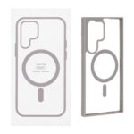 قاب شفاف دور رنگی Samsung Galaxy S23 Ultra با قابلیت شارژ MagSafe - طوسی (پک دار) - MPS