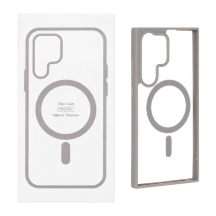 قاب شفاف دور رنگی Samsung Galaxy S23 Ultra با قابلیت شارژ MagSafe - طوسی (پک دار) - MPS