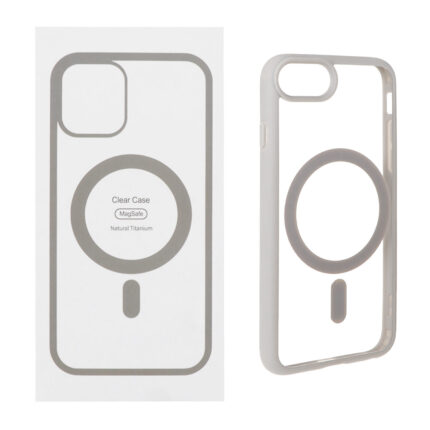 قاب شفاف دور رنگی Apple iPhone 7 / iPhone 8 / iPhone SE (2020) با قابلیت شارژ MagSafe - طوسی (پک دار) - MPS