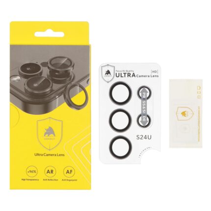محافظ لنز رینگی اورجینال Ultra Camera Lens Ushield شابلون دار Samsung Galaxy S24 Ultra - خاکستری روشن (پک دار)