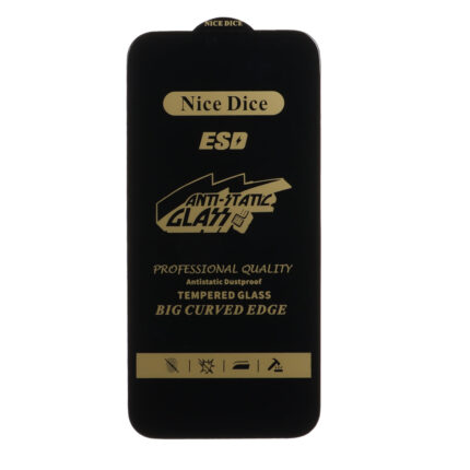محافظ صفحه نمایش شیشه ای Full Cover ESD Anti Static - Nice Dice مدل Apple iPhone 14 pro max (بدون پک)
