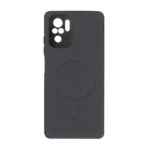 قاب هاشور MagSafe برجسته محافظ لنزدار Xiaomi Redmi Note 10 4G / Redmi Note 10S / Poco M5S - مشکی