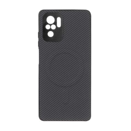 قاب هاشور MagSafe برجسته محافظ لنزدار Xiaomi Redmi Note 10 4G / Redmi Note 10S / Poco M5S - مشکی