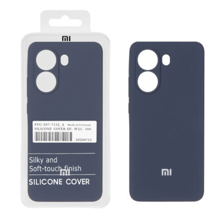 قاب سیلیکونی پاک کنی اورجینال درجه یک Xiaomi Poco X7 Pro - سرمه ای (پک دار)