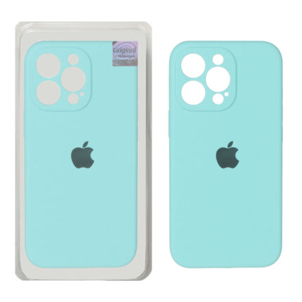 قاب سیلیکونی پاک کنی اورجینال Master Quality مدل Apple iPhone 13 Pro - سبزآبی (پک دار)