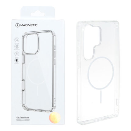 قاب اورجینال Magnetic دور ژله ای MagSafe مدل Samsung Galaxy S25 Ultra - سفید (پک دار)
