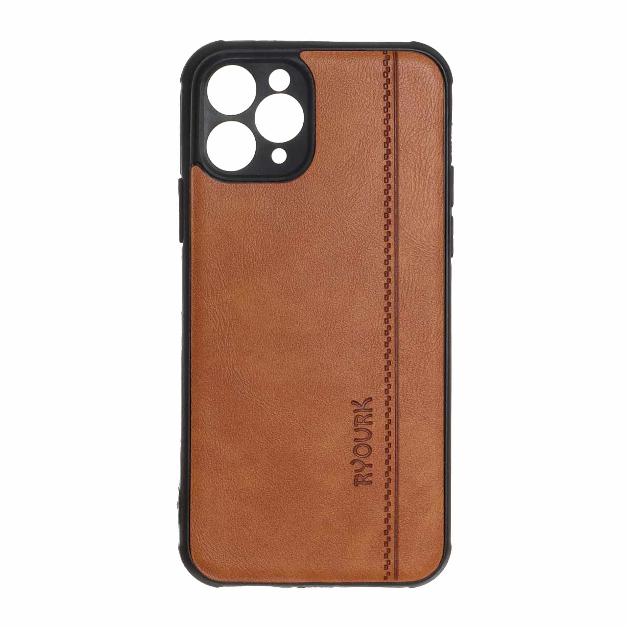 1512566 قاب طرح چرم RYOURK مدل Apple iPhone 11 pro - عسلی - تصویر 1