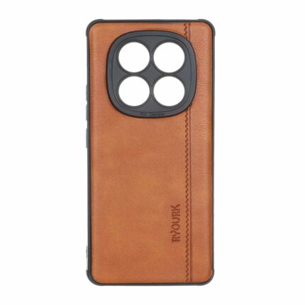 قاب طرح چرم RYOURK مدل Xiaomi Redmi Note 14 Pro 4G - عسلی