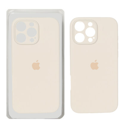 قاب سیلیکونی پاک کنی محافظ لنزدار اورجینال Apple iPhone 16 Pro Max - کرم (پک دار) - NTC