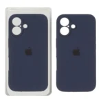 قاب سیلیکونی پاک کنی محافظ لنزدار اورجینال Apple iPhone 16 - سرمه ای تیره (پک دار) - NTC