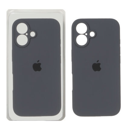 قاب سیلیکونی پاک کنی محافظ لنزدار اورجینال Apple iPhone 16 - خاکستری (پک دار) - NTC