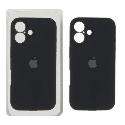 قاب سیلیکونی پاک کنی محافظ لنزدار اورجینال Apple iPhone 16 - مشکی (پک دار) - NTC