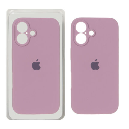 قاب سیلیکونی پاک کنی محافظ لنزدار اورجینال Apple iPhone 16 - بنفش کدر (پک دار) - NTC